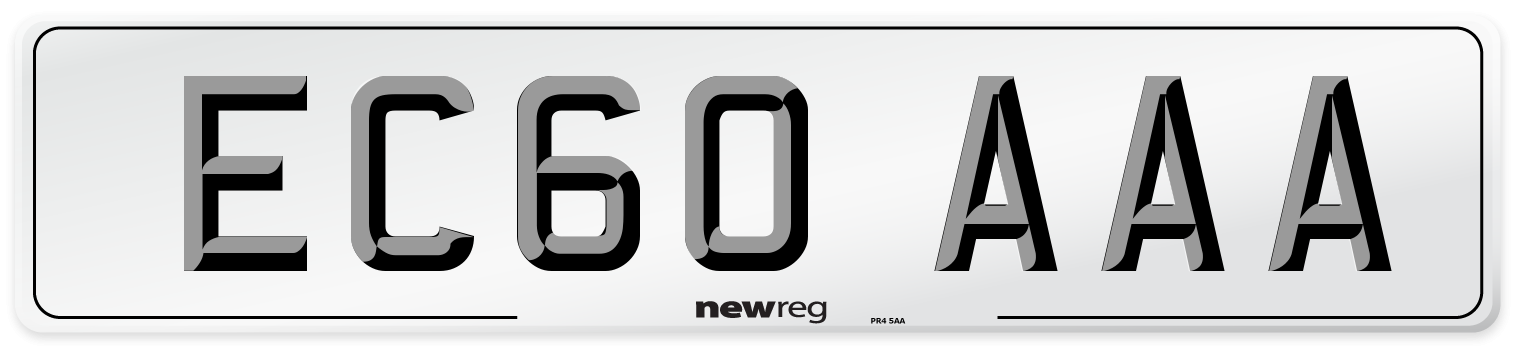 EC60 AAA Number Plate from New Reg